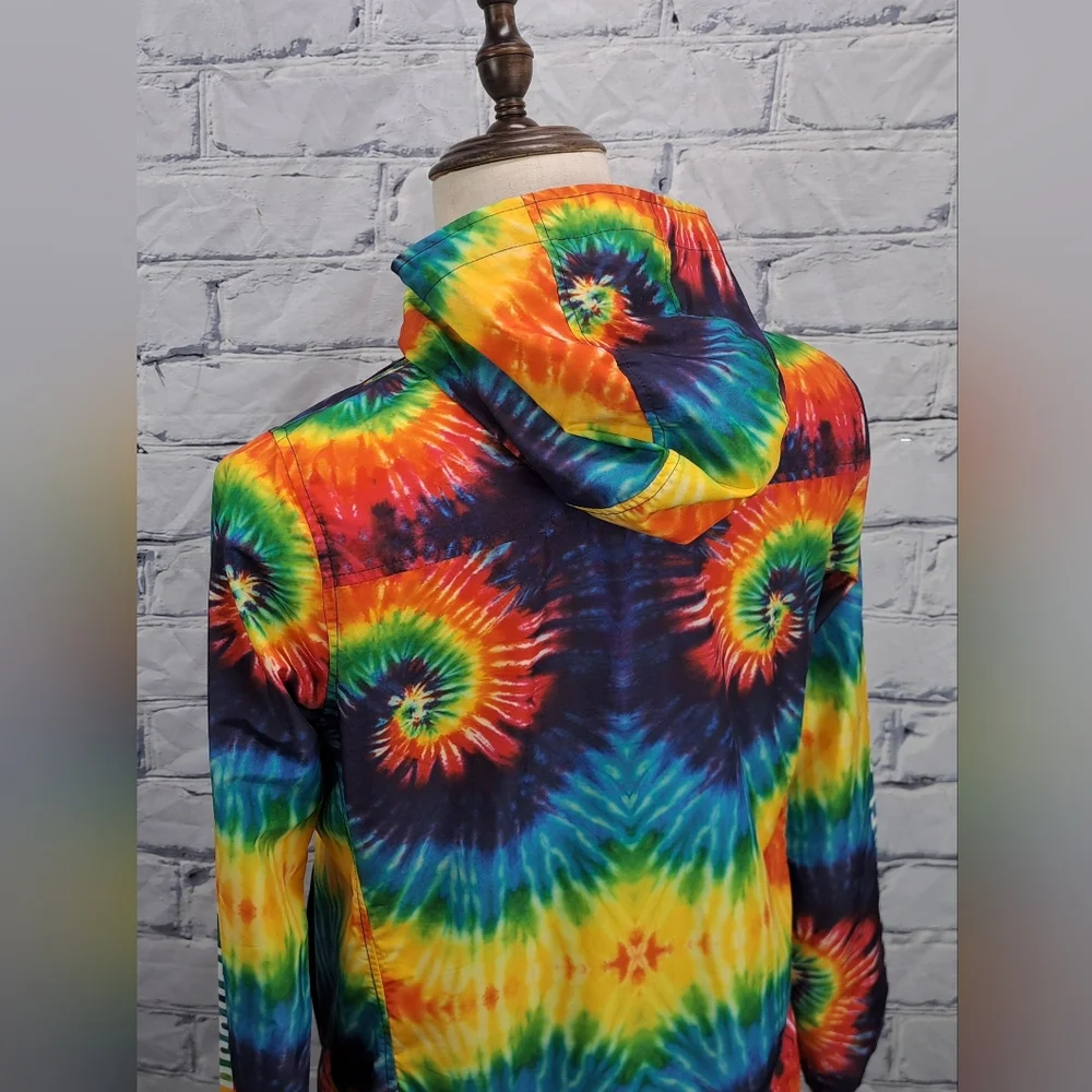 Herschel Supply Co. Mens Windbreaker Jacket Full Zip Tie Dye Hoodie Hood Small - Picture 9 of 13